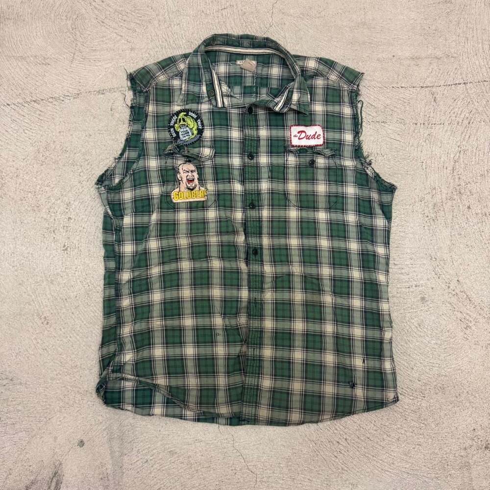 Arizona Jean Company Custom Patch Punk Flannel Tank Top
